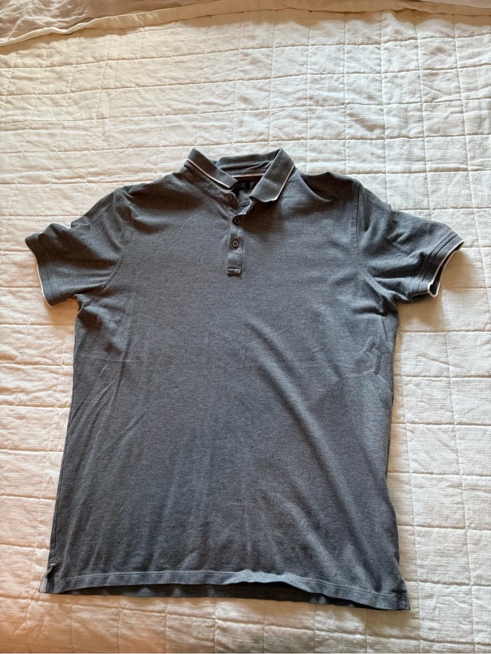 Banana Republic Men's Charcoal Polo with Contrast Trim